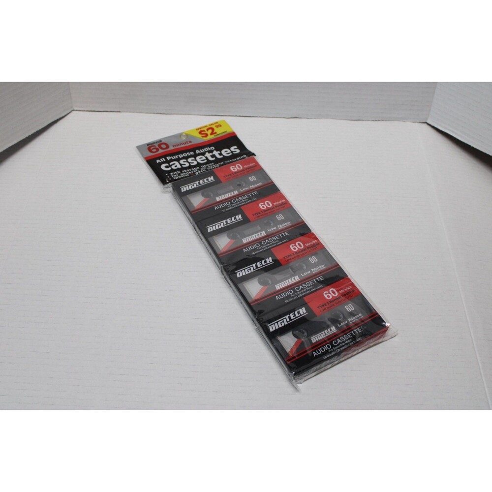 4 Pack Digitech 60 Minute Type 1 Normal Position Audio Cassette Tapes New Sealed